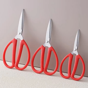 กรรไกร กรรไกรอเนกประสงค์ สแตนเลส ด้ามพลาสติกสีแดง พร้อมส่งจากไทย