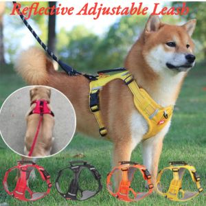 Vest Type Pet Reflective Traction Rope Nylon Adjustable Dog Cat Leash