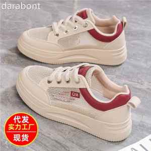 รองเท้าผ้าใบตาข่ายระบายอากาศสำหรับนักเรียนฤดูร้อนใหม่สไตล์เกาหลี รองเท้าผ้าใบสีขาวสำหรับผู้หญิง รองเท้าผ้าใบแบบสวมสบาย