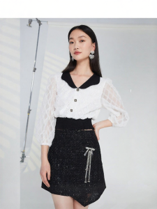 Vero Moda | Vintage Contrast Collar Loose Fit Womens Top
