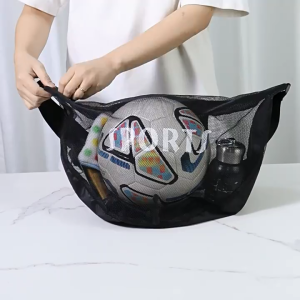 Ayuqi® Crossbody Ball Bag Portable Basketball Mesh Bag Adjustable Zipper Pocket Volleyball Football Sports Shoulder Bag