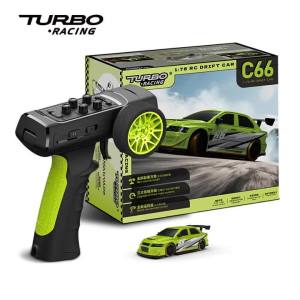 Turbo Racing 1:76 C66 Drift RC Car With Gyro Radio Full Proportional Remote Control Toys RTR Desktop Toys For Kids and Adults
