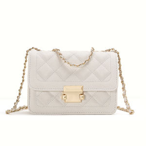 Aidrani  Fashionable womens square chain bag made of cowhide material can be worn on one shoulder or crossbody