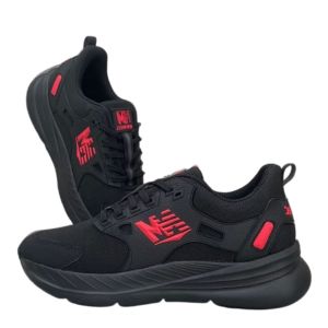 BRAND LOKAL ASLI SNEAKER NewMeels CloudWalk BLACK RED SNEAKERS OUTDOOR SEPATU RINGAN EMPUK ANTI SELIP