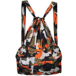 Floral Cotton Drawstring Bag Large Capacity Waterproof Shopping Backpack for Middle-Aged And Elderly People Market Shopping