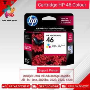 HP 46 COLOUR CZ637AA Cartridge Tinta Printer 2020HC 2520HC 2029 2529
