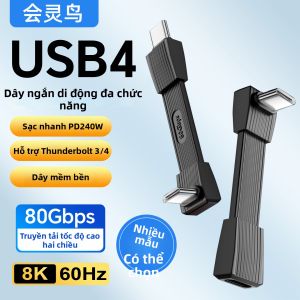 Bissox | Dual USB4 Full-Function Type-C Data Cable Short Flat Soft 1