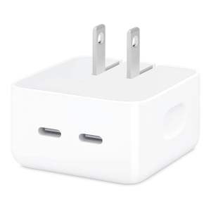 35W Dual USB-C Port Compact Power Adapter PD 3.0 GaN Foldable USB Type C Plug Fast Wall Charger Block Compatible for iPhone 17 16 15 14 13 12 11 Pro Max Plus Mini iPad AirPods MacBook Air and More