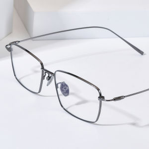 NIANZHEN Titanium Alloy Eyeglasses Frame Men Square Brand Design Glasses Women Ultralight-Weight Retro Eyewear Spectacles 22038