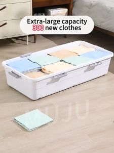 Underbed Storage Box with Wheels Large Capacity Wardrob Quilt Storage Under Bed Storage Box With Wheels Home Organizer Heavy Duty Storage Bins Baskets 2 pcs Under Bed Multi purpose Storage Box