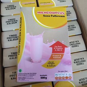 Susu MILKCOWPLUS 500 Gram Susu Gemuk dan Peninggi | Susu Milkcow plus rasa Full cream coklat dan rasa strawberry