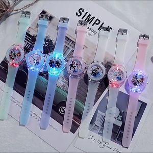 Adjustable Frozen Luminous Watch Cartoon Electronic Watch Girls Kids Digital Watch Korean Style Wristwatch Jewelry
