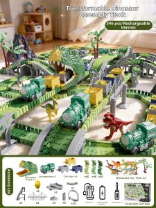 XIDIQI | Electric Dinosaur Themed Track Train Toy