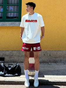 Heavyweight Pure Cotton Short Sleeve T-Shirt Mens Summer Loose Fit Versatile Couples Shirt American Style Letter Print