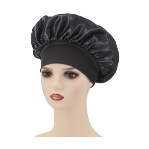Womens Wide Brim Nightcap Silk Bonnet Hair Wrap for Sleeping Sleep Cap With Elastic Soft Band Sleep Cap With Elastic Soft Band