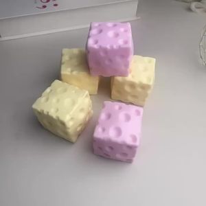 New Cheese Fidget Toy Filled With Mini Building Block Pellets ASMR Slow Rebound Anxiety Relief Sensory Toy Great Cute Gift