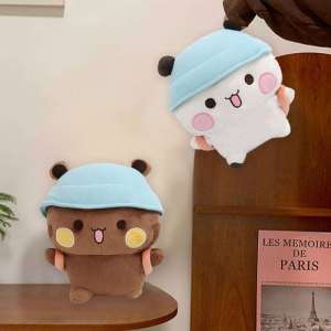 JULYHOT Cute Expression Package Doll Bubu Dudu Plush Toy Yier Panda Bear Plushie Doll Soft Stuffed Animal Decor Children Toy Gift