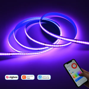 Tuya Zigbee 3.0 COB RGB+CCT Led Strip Light 24V 1m 2m 3m 4m 5m RGBCW Dimmable Decor Lamp Smart Life APP F Alexa Google Assistant
