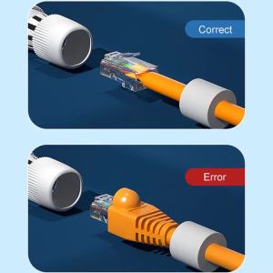 RJ45 IP67 Waterproof Ethernet Connector - Outdoor Broadband Dustproof Extender with PVC Weatherproof Housing