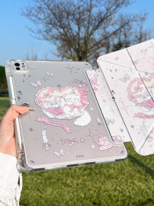 Zoyu | Transparent Thin iPad Case with Pen Slot Anti-Drop 360 Degree Rotating Stand