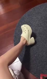 Sandal Crocs Siren Clog Wanita Sandal Wedges Wanita Clog tinggi 10 cm