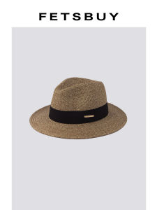 Vintage Panama Style Weave Hat with Bow and Mixed Colors