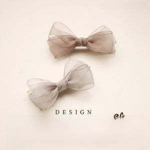 Black European Tulle Butterfly Knot Hair Clip Womens Back of Head Clip Fresh out Fashion Hair Accessories Original Design