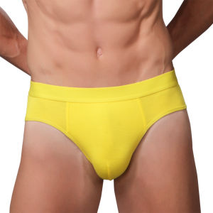 Mens U-Convex plus Size New Arrival Wide Edge Super Elastic Soft New Arrival Boxed Yellow Modal Men Briefs Underwear
