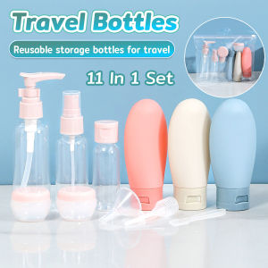 HB 11 In 1 Set Travel Bottles Cosmetic Skincare Liquid Toiletries Containers Travel Organizer