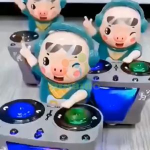 Heo DJ Phát Nhạc Có âm thanh và đèn phát sáng nhảy cực vui dễ thương cho bé- Binbibo