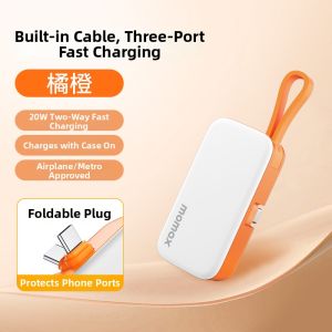 Momax | Certified Carry-on Fast Charging Built-in Cable Mini Portable Charger 5000mAh