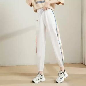 กางเกงกีฬาพร้อมเลกกิ้ง กางเกงลำลองผู้หญิงผ้าไหมน้ำแข็งแห้งเร็วสไตล์บาง