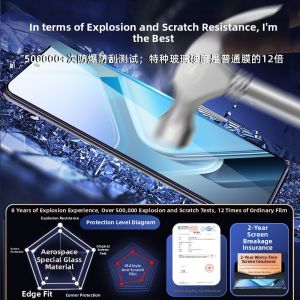 F High Definition Tempered Glass Screen Protector for iQOO Z9 Turbo Z9 And Z9X Phones Fingerprint Resistant Shockproof Full Cover No Border Protection