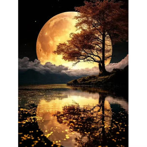500 1000 1200 2000pcs Jigsaw Puzzle River Moon Night Landscape Scenery For Adults Brain Teaser Family Game Gift