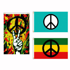90x150cm Peace Symbol Rasta Peace Flag Fingers Flag For Decoration