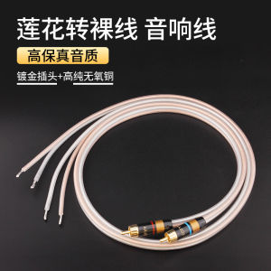 RCA Lotus Head to Bare Wire Audio Audio Horn Wire Subwoofer Satellite Box 2.1 Main and Auxiliary Speaker Cable