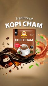 Kopi Kluang Cap Televisyen Kopi Cham Teh (12 uncang individu x 2 pek) Coffee Cham Tea Kluang Cap TV