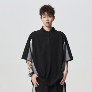 Warrior Mens Ice Silk Short Sleeve T-Shirt Loose Fit Quick Dry Summer Sportswear Casual round Neck Top Trendy Moto Pattern