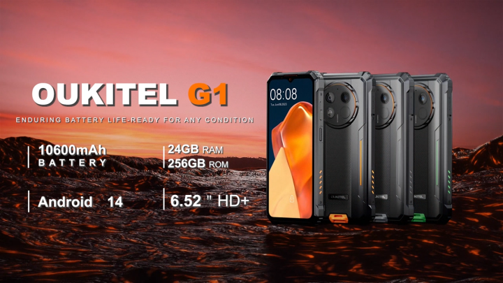 OUKITEL G1 Android 15 24GB+256GB 10600mAh 18W Fast charge Mobile