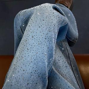LIANPAI | Sparkling Rhinestone Loose Fit Flare Jeans