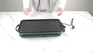 [selected]INHDBOX Electric Griller BBQ Non Stick Pan Electric Barbecue Bakeware Multifunctional Electric Grill Port  outdoor BBQ 1500W