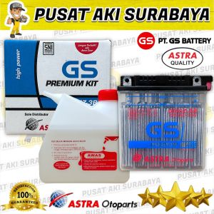 ACCU ORIGINAL GS ASTRA GM5Z SEPEDA MOTOR TITAN SMASH SUPRA X SUPRA FIT LEGENDA MTX5AL YB5LB YT7C