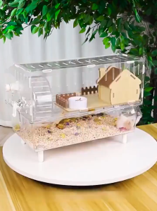 Hamster Villa Transparent Luxury Hamster Cage Habitats Acrylic toys modern 2 layers