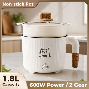 1.8L Electric Cooker 600W Mini Rice Cooker Non-Stick Hot Pot Fast Heating Multi-Function Kitchen Appliance Portable Cooking Pot
