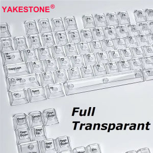 132 Keys Transparent Keycaps with Multi-Language English/ Korea /Russian for Mechanical Keyboard AK820 Pro Clear/ Misty Surface