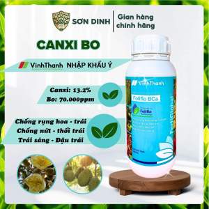 Phân bón lá Canxibo nhập khẩu Ý Vĩnh Thạnh dai cuống chống rụng hoa và trái đậu trái chai 500ml
