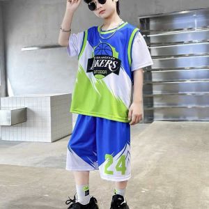 Bộ quần áo thể thao thông hơi in hình bóng rổ bé trai bé gái