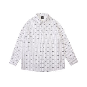 GEEEKPANDA Mens Casual Large Size Long Sleeve Shirt Loose Bubble Cloth Striped Fashionable Spring Shirt Breathable Polyester