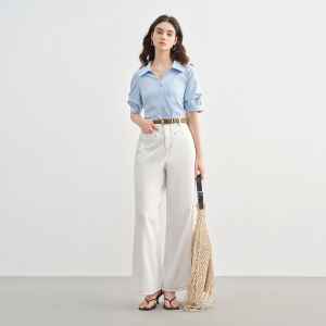 DUSHU | Summer Bamboo Fiber Large Size Womens Office Casual Shirt