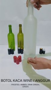 Botol kaca wine botol anggur 750ml frosted amber dark green tutup ulir alumunium panjang Botol Kaca Ramah Lingkungan Kemasan Bubble Tanpa Bubble - Lazada